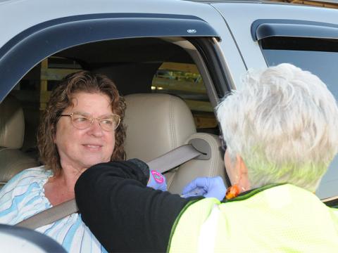 Theresa Watkins was one of many to take advantage of the Annual Drive-Thru Flu Shot Clinic.