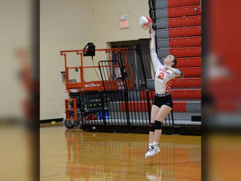 Savanna Bloodworth serves for Copper Basin in the Lady Cougars win over Polk County.