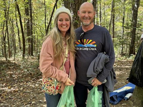 Tracy and Shawn Cavanaugh were among hundreds who participated in Clean Trails Day with the Benton MacKaye Trail Association Saturday, October 19.