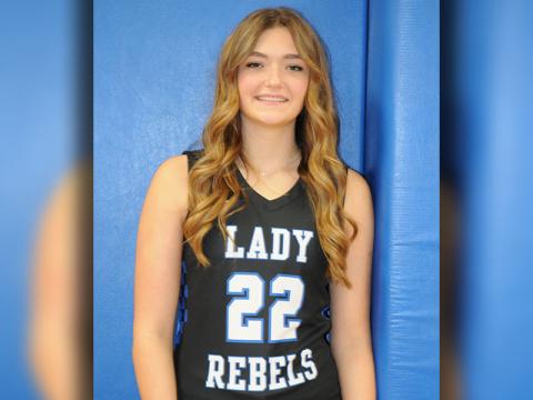 Reese Lewis led the Lady Rebels in rebounds and points.