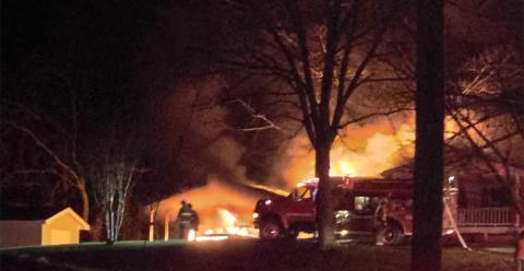 Lisa Vineyard’s home is shown the night of the fire that could have had a tragic ending.