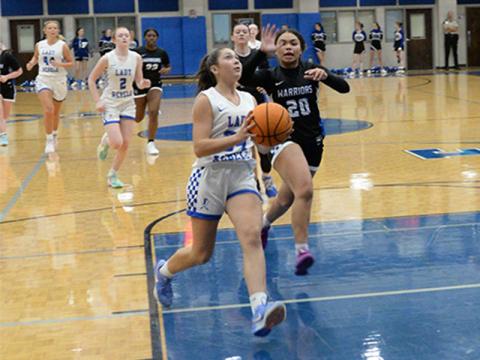 Saidee Patton eyes the basket for the Lady Rebels. She scored four points against Armuchee Saturday.