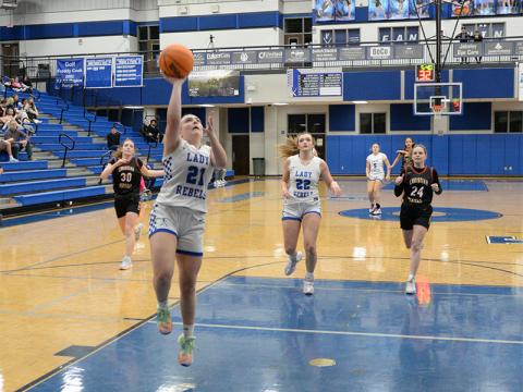 Maggie Ledford scored 21 points in the Lady Rebels’ win over Christian Heritage.