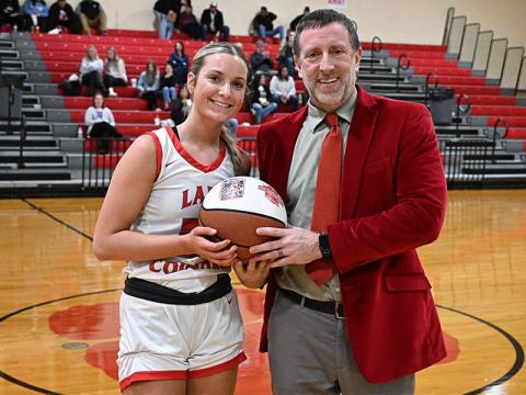 Copper Basin’s Alexis Hyatt scored her 1,000th point last week when the Lady Cougars hosted Robbinsville High School. Hyatt, who is only a junior, was presented a 1,000 point ceremonial basketball by Head Coach Jeff Grimes.