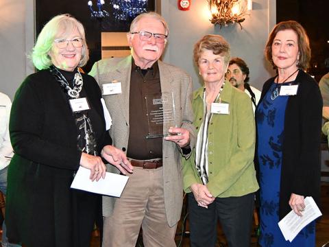 Snack in a Backpack honored Feed Fannin as its Community Champion during Snack’s Champions for Children celebration last week. Deby Beck, Snack’s executive director, from left,  is shown with Feed Fannin’s Ron Ciochon, Priscilla Cashman and Kathy Beck.