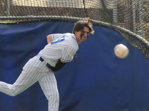 Fannin County Rebel pitcher Bristol Hughes practices before a game against the Armuchee Indians March 13.