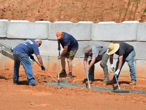 Concrete footers were poured at Fire Station #2 in Mineral Bluff Thursday, April 17.