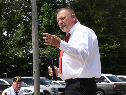 U.S. Army veteran Jerry Barnes used his faith in Jesus Christ as a cornerstone when he addressed the Memorial Day crowd at Veterans Memorial Park.