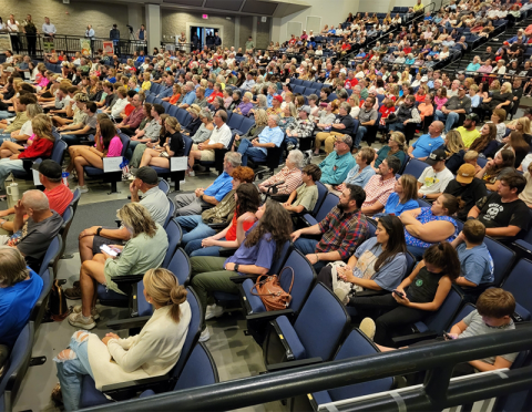 The Performing Arts Center was almost filled to capacity when the Turning Point message and instructions on starting a student led chapter were presented last week.