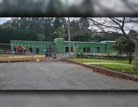 The new site of the Fannin County Public Library is on track to be completed in December.
