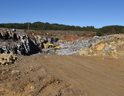 Residents will soon see signs of a storm water discharge permit application from TDEC for Hedrick Industries’ Copperhill Quarry. It’s necessary to make sure water can be kept out of the open pit, above.