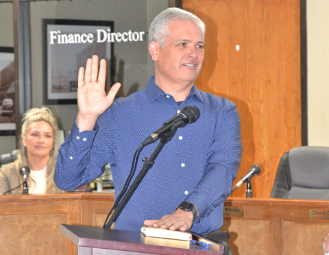 Bubba Gibbs takes his Oath of Office for the Blue Ridge City Council Monday, January 5 at City Hall.