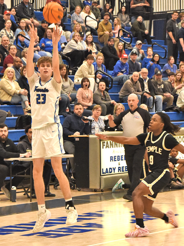 Kolton Kaylor, shown in earlier playoff action, was held to only six points when Fannin County met Rabun County.