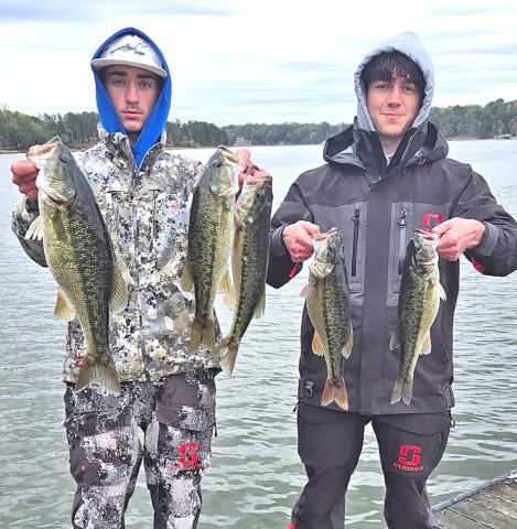 Fannin high bass fisherman Austin Rogers (left) and Gabe Pirkle (right) won second place in a tournament May 3 in Gainesville.
