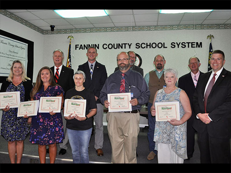 School Nutrition Teams from all five Fannin County schools received GOLD level recognition through the Georgia Department of Education School Nutrition Team’s “Shake it Up in School Nutrition” program. 