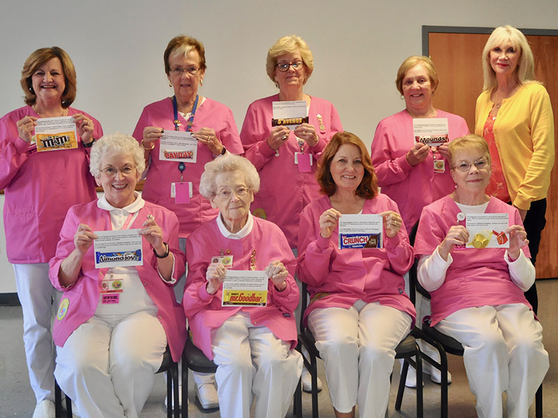 New Fannin Regional Hospital Auxiliary officers were installed during the auxilary’s quarterly meeting Thursday, October 17. Each officer received a candy bar that corresponded with their new positions. 
