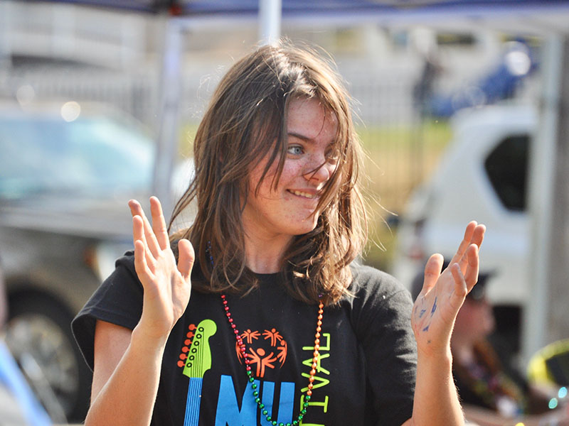 Athlete Kenzlie Padgett clapped along to the music during the 2019 Fannin County Special Olympics Music Festival. The event kicked off the Special Olympics year, which will feature Softball, Basketball, Bowling and Track & Field events.