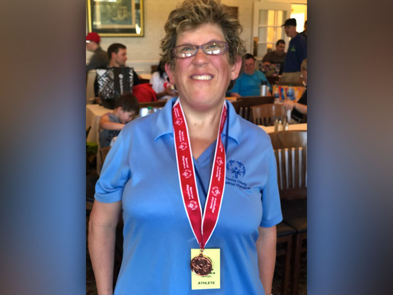 Fannin County Special Olympics athlete Kari Caslten won the bronze medal at the State Games in Valdosta, Georgia, Saturday October 12.