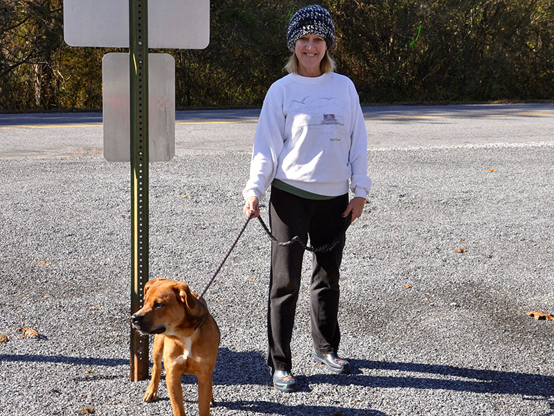 Regular volunteer Donna Turek came out to Fannin County Animal Control’s Open House to walk the dogs and talk with members of the community Saturday, November 9.