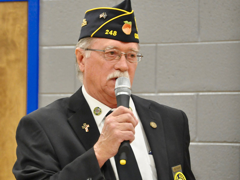 North Georgia Honor Guard Commander Bill Stodghill led the presentation of colors at Blue Ridge Elementary School’s Veterans Day Ceremony.
