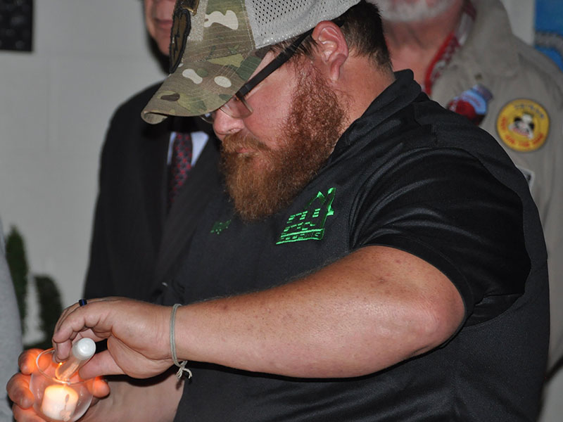 United States Army veteran Wayne Stiles was one of many veterans who attended West Fannin Elementary School’s veterans program and lit a candle in honor of a veteran who had fallen or is currently serving in the military.
