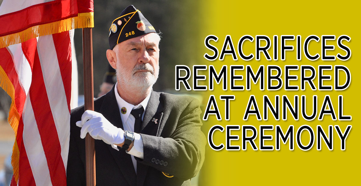 North Georgia Honor Guard member Steve Strickland posted the American Flag during a Veterans Day memorial service in Blue Ridge Saturday, November 9.