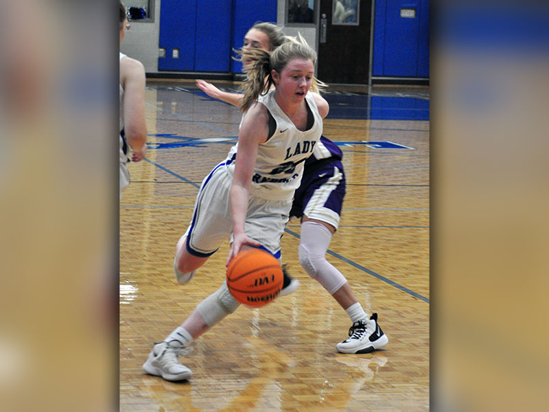 Lady Rebel Morgan Holt gets around a Union County defender during Fannin County’s win over the Lady Panthers Saturday, December 7.
