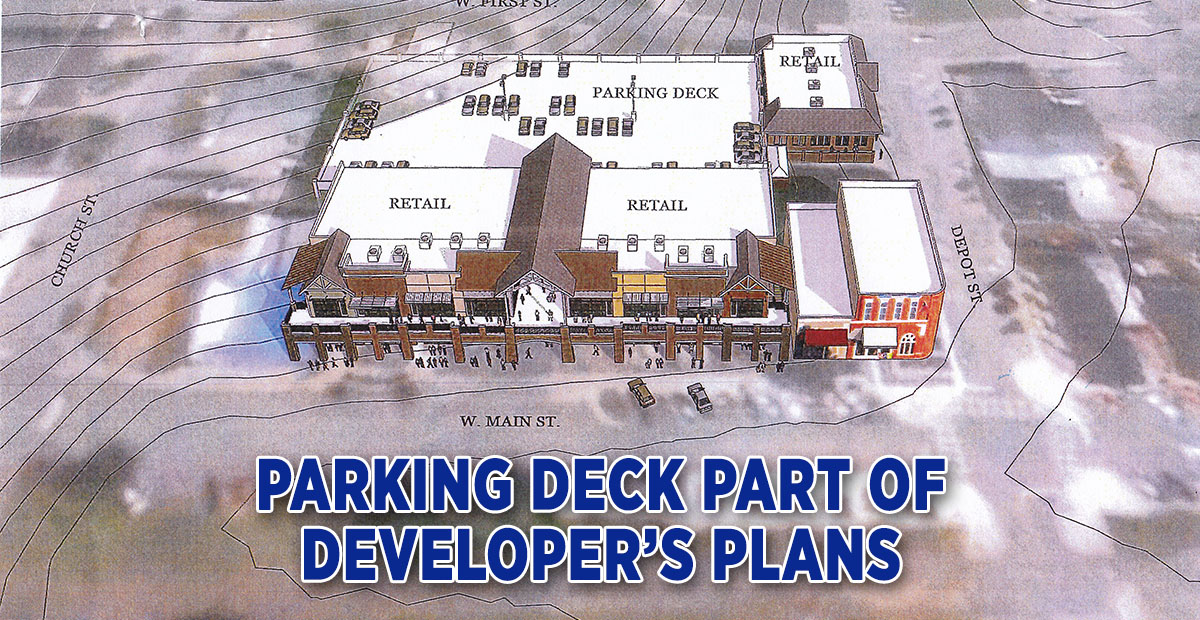 This is the architect’s rendering of the proposed parking deck and adjoining spaces presented to the Fannin County commissioners.