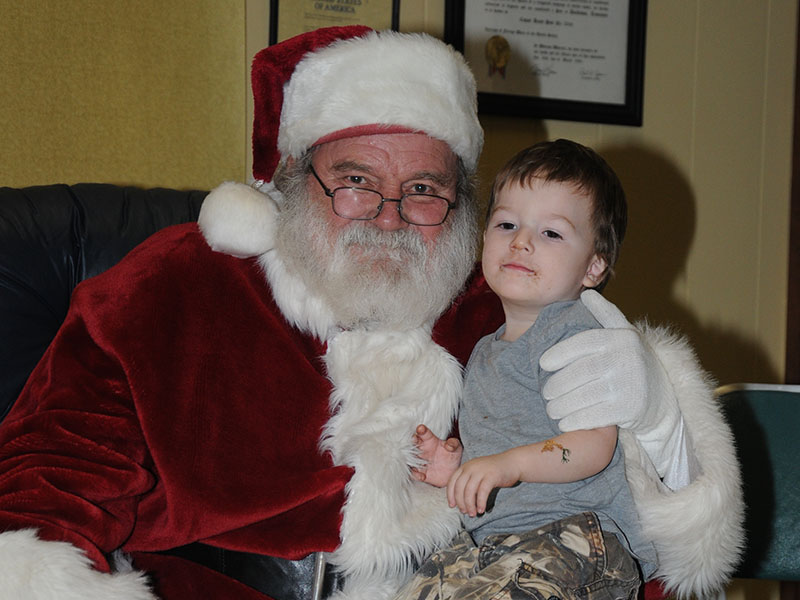 Teagan Jeans was all smiles when he finished telling Santa Claus his Christmas wishes when Santa made a special stop at the Copper Basin Community Center.