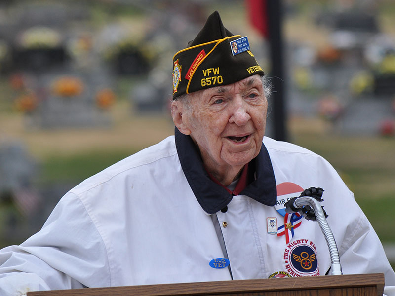 Fannin County historian Dale Dyer has spoken at many veterans ceremonies and other events in and around the region. Here, he spoke to honor Pearl Harbor Day last year.