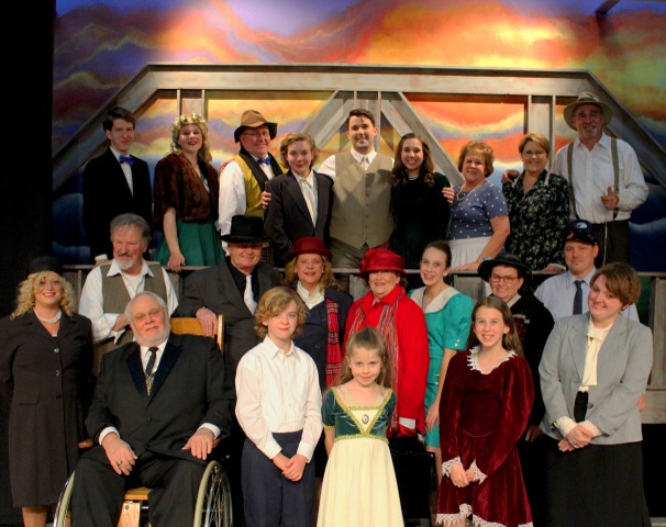 Cast members for “It’s a Wonderful Life” gather around for a photo. Shown in the front row, from left, are Alicia Scully, Harry Chambers, Jonathan Bewley, Hadassah Pasley, Jubilee Get and Sydney Giddens; middle, Bill Banzhaf, J.R. Ridge, Lynn Green, Toni Born, Tempest Giet, Susan Mills and Gary Collier; back, Xander Pasley, Ali Reynolds, James Pasley, Evan Kincaid, Logan Walker, Patience Giet, Renee Banzhaf, Candace Youngberg and Mike Dunham.