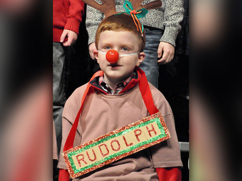 Rudolph the Red-Nosed Reindeer, also known as Zeke Payne, made an appearance during Blue Ridge Elementary School’s White Christmas program.