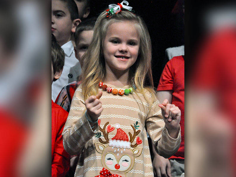 West Fannin Elementary School student Emma Hughes performed during the school’s White Christmas program Thursday, December 20.