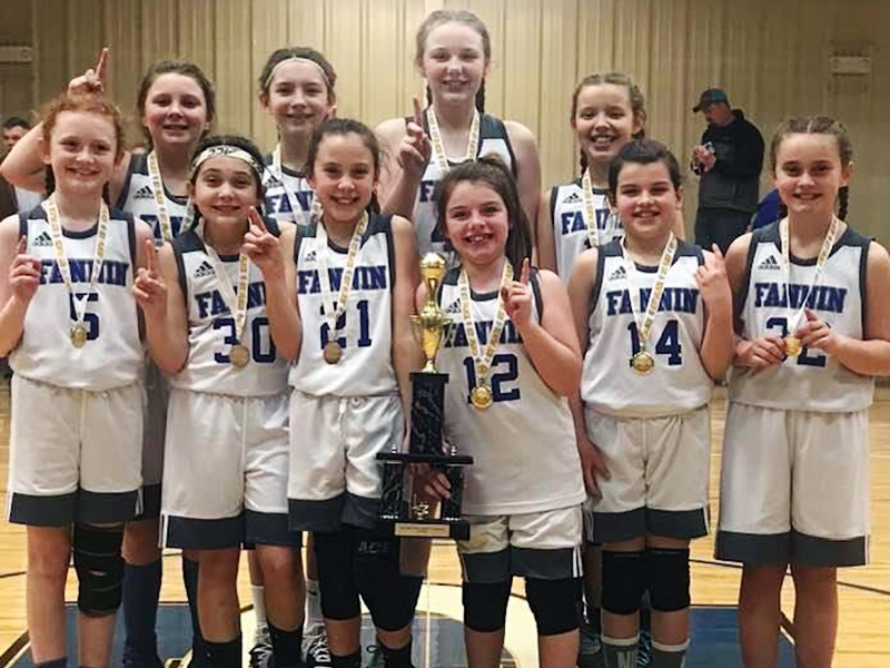 The Fannin 10U Allstars team recently claimed the (MAC) tournament and district title. Shown following the district title win are, from left, front, Albany Cole, Sadie Patton, Myla Rogers, Ellie Hampton, Toccoa Hampton and Megan Davis; and back, Addison Hyatt, Saige Turner, Addelyn Barnes and Brooklynn Owenby.