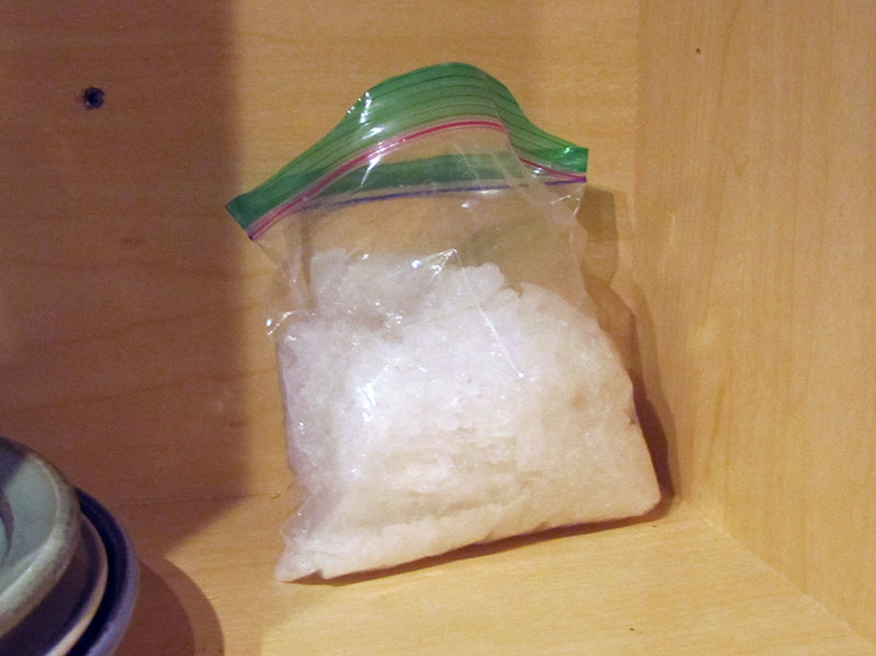 This plastic sandwich bag containing over 12 ounces of methamphetamine was found in a cabinet at Spencer Douglas Young III’s, residence in Blue Ridge, Investigator John Arp said.