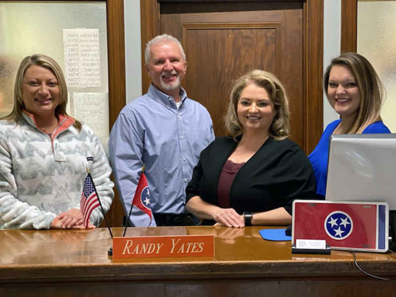 Randy Yates will retire with 24 years of service as Polk County’s assessor of property when his current term ends. He is shown with his staff, Carey Russell, Ramona Goforth-Price and Ashley Cain.