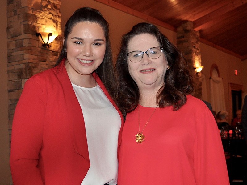 Evelyn Doss, left, served as the hostess of Fannin County Republican Party’s 2020 Valentine’s Banquet and introduced each guest speaker. She is shown with her mother, Lynn Doss.