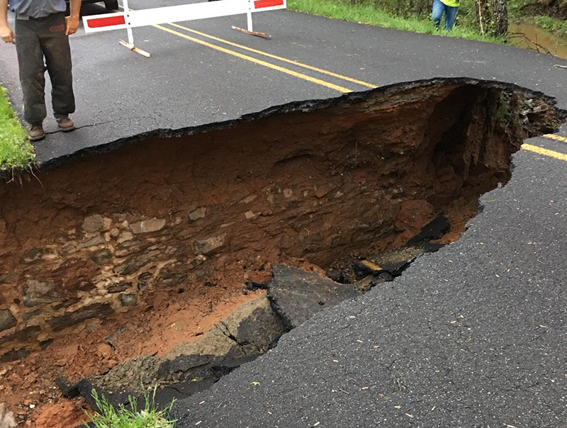 Part of Damascus Road in Epworth was closed Monday, April 13 after a log got into a pipe and washed out a portion of the road. Fannin County Public Works Director Zack Ratcliff said his department would be able to begin repair work the following Monday.