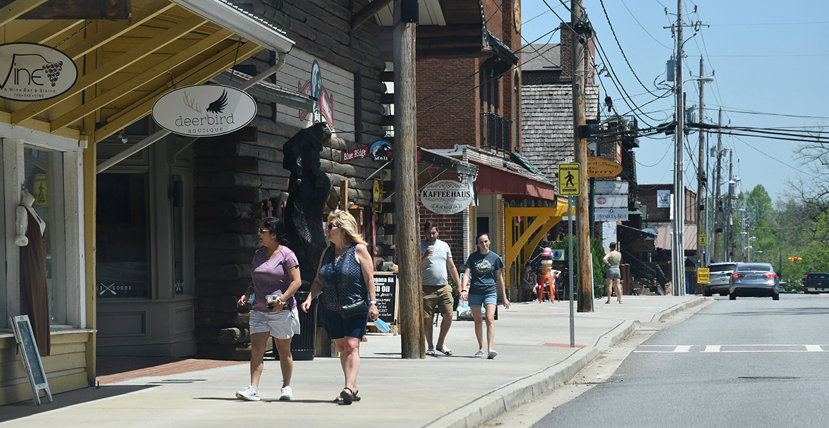 Folks traveled to downtown Blue Ridge to shop and pick up take-out Saturday, May 2 following the re-opening of businesses statewide.