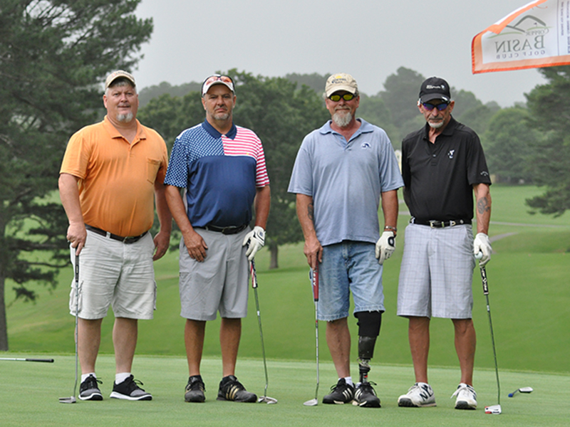 The Copper Basin Golf Club held “The Stars and Stripes Shootout” golf tournament Saturday, June 27. Golfers shown are, from left, Ronnie Dillard, Tyke Prince, John Fitts and M.A.