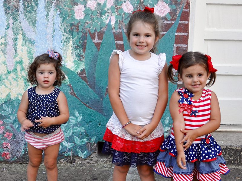 These Morgan family cuties were all dolled up for McCaysville’s annual fireworks show Friday, July 3. They are, from left, Allie, Presley and Riley.