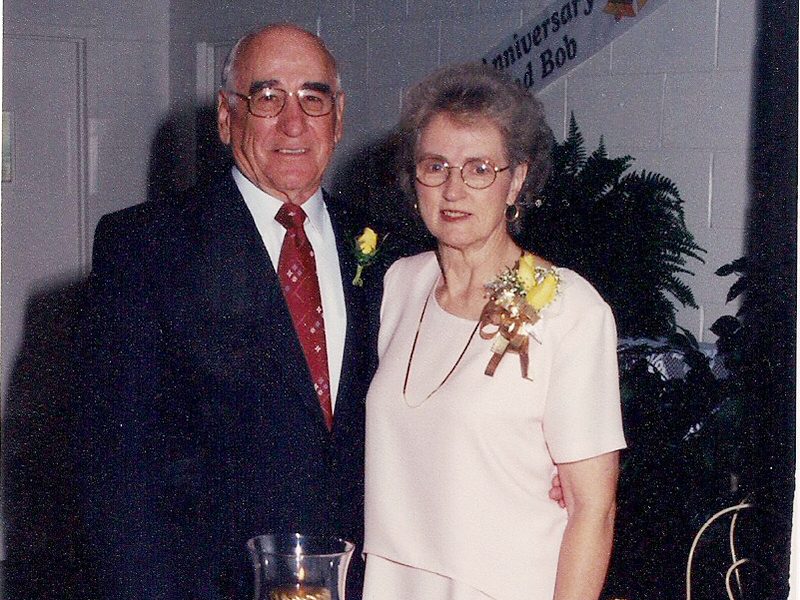 Bob and Lydia Kilpatrick are shown at a reception celebrating their 50th wedding anniversary.