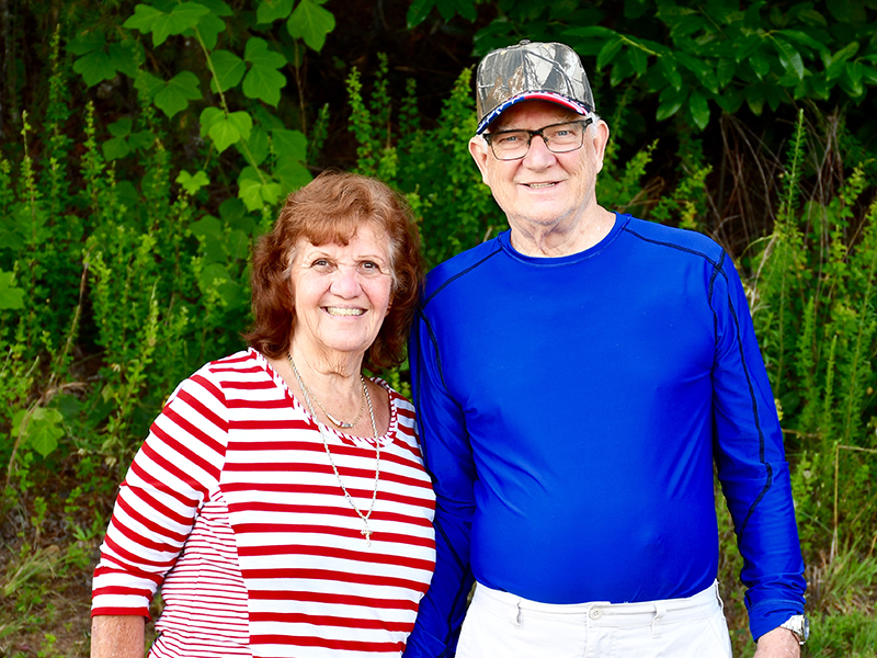 Vivian and Richard Dingum donned their red, white and blue as they watched the Blue Ridge fireworks display on Independence Day.