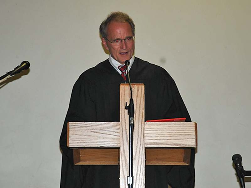 Circuit  Court Judge Mike Sharp offered words of encouragement.