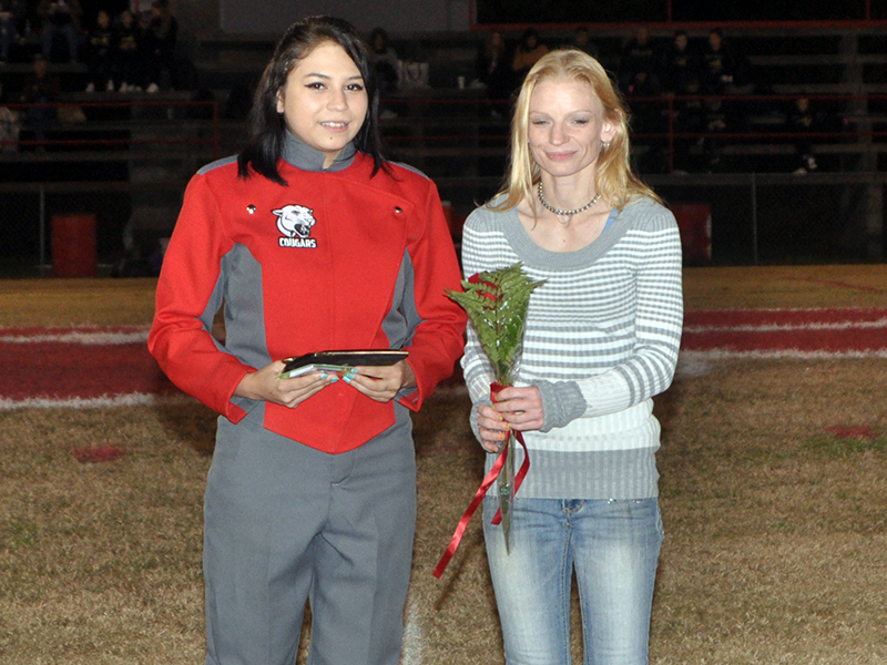 The Copper Basin Cougars honored it’s band, golf, cheerleader and football seniors Friday, November 6. Band senior Ashley Segay, left, was escorted by her mother Cassie Segay.