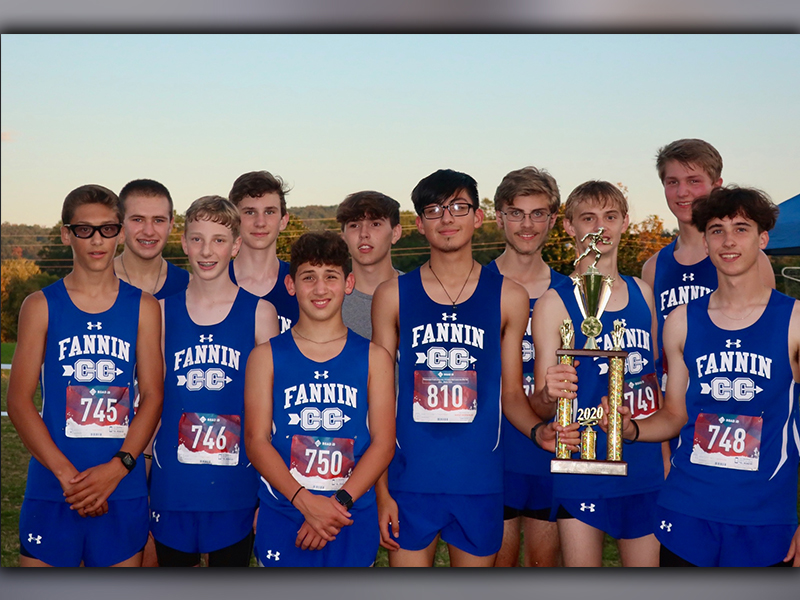 The Fannin County Rebel cross country team had their region meet Tuesday, October 27, at Georgia Highlands College in Rome, Georgia. The Rebels finished the meet as 7AA Region Runner-Ups. Shown after the meet are, from left, front, Ben Bloch, Luke Callihan, Zechariah Prater, Daniel Garcia, Jacob Keppel and Jake Jones; back row, Sam Jabaley, Phoenix Leifer, Corbin Head, James Kyle and Bryce Ware.