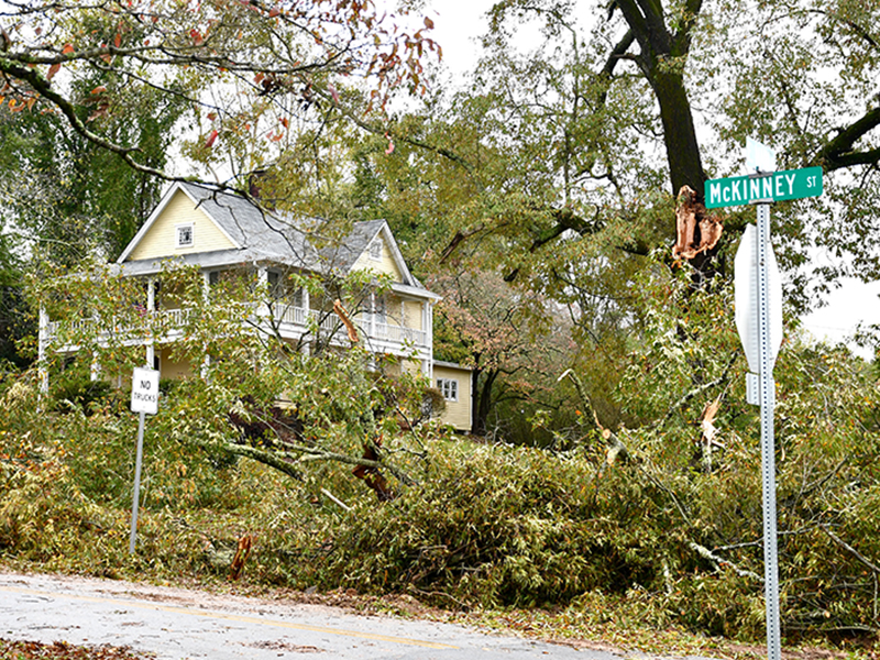 Fannin County residents saw downed trees and limbs, similar to the one seen here at a house on McKinney Street in downtown Blue Ridge, in various locations around the county following high winds due to Tropical Storm Zeta Thursday, October 29.