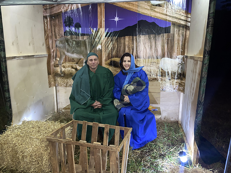 Alan and Kendra Davenport portrayed Joseph and Mary with baby Jesus in The Manger scene of Mt. Moriah Baptist Church’s Live Nativity Friday, December 4.