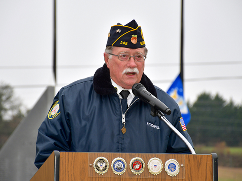 North Georgia Honor Guard Commander Bill Stodghill spoke to the sacrifice those at Pearl Harbor made December 7, 1941, during the Pearl Harbor Day Ceremony.