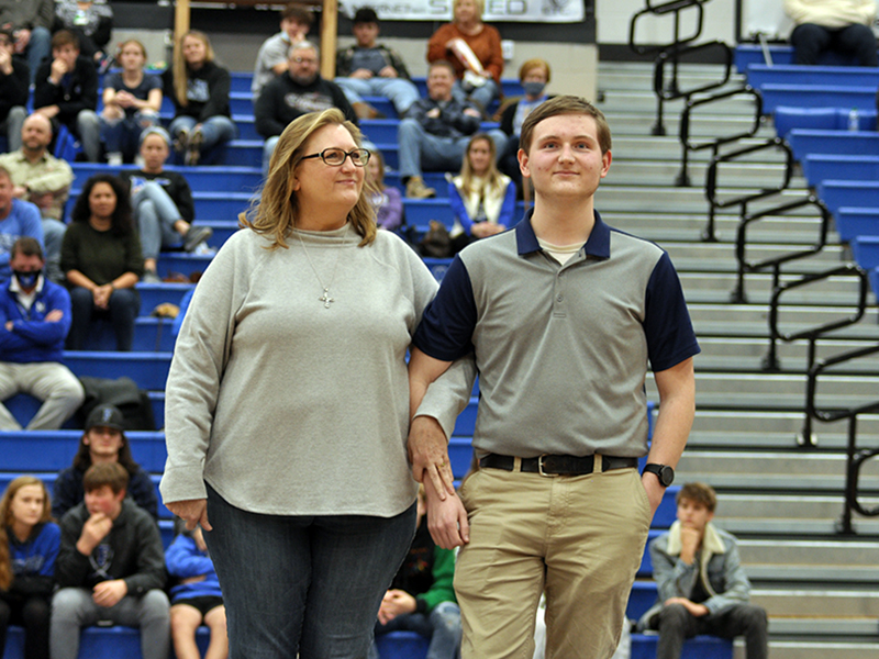 Fannin County High School honored their seniors Friday, January 15. Videographer Christian Jensen is shown with his mother, Joyce Jenson.